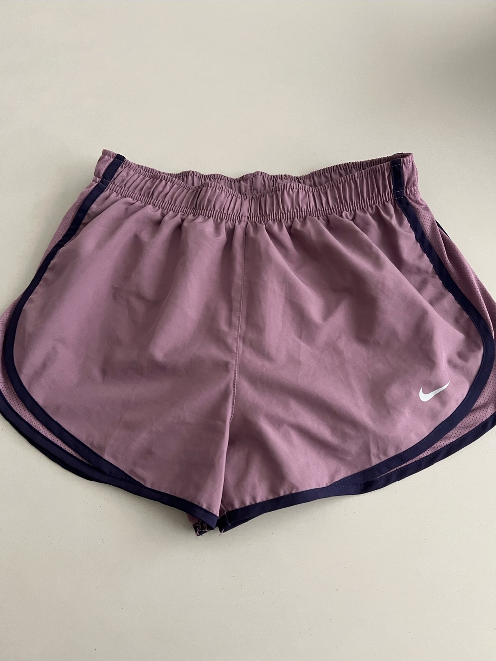 Nike Womens Dri-FIT Running Shorts Mauve Purple Size Medium Minimalist